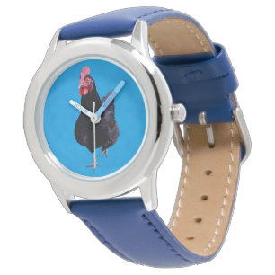 Black Chicken on blue, Watch