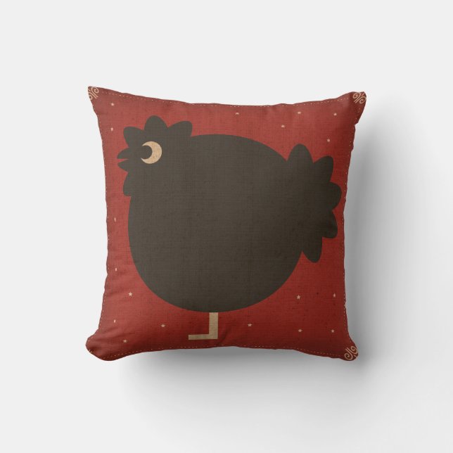 Black Chicken Pillow (Front)