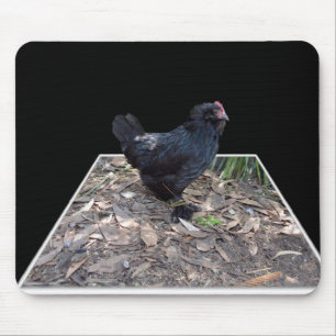 Black Chicken Pop Out,_ Mouse Mat