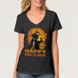 Black Chihuahua Dog Halloween Happy Howl O Ween T-Shirt