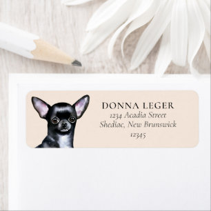 Black Chihuahua Dog Personalised Address