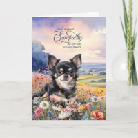 Black Chihuahua Field of Wildflowers Pet Sympathy