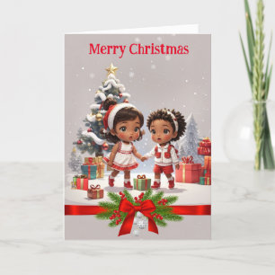 Black children christmas card