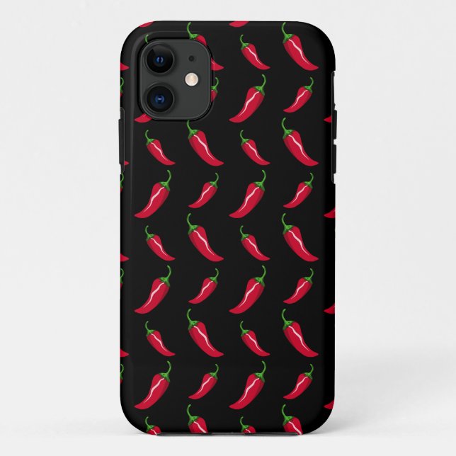 Black chilli peppers pattern Case-Mate iPhone case (Back)