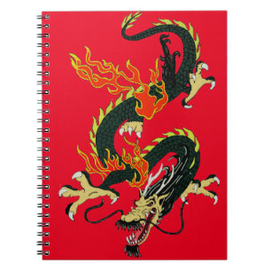 Black Chinese Dragon Notebook