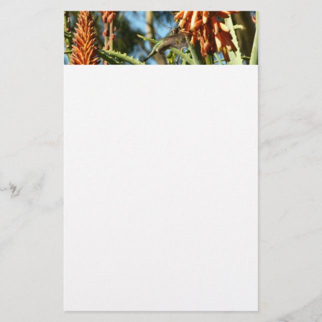 Black-Chinned Hummingbird in Flight Stationery (Front)