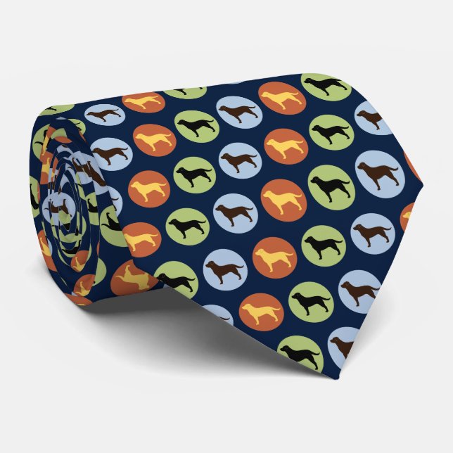 Black, Chocolate, and Yellow Labrador Retrievers Tie (Rolled)