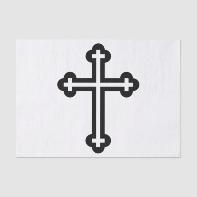 Black Christian cross Tissue Paper (Front)