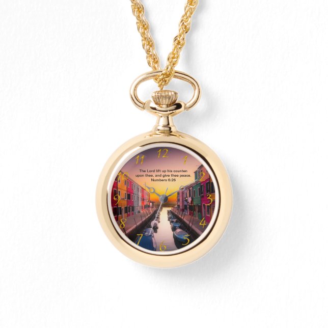 Black Christian Faith cross with Numbers 6:26  Watch (Front)