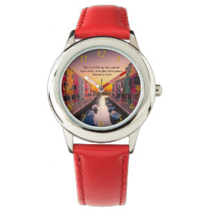 Black Christian Faith cross with Numbers 6:26  Watch