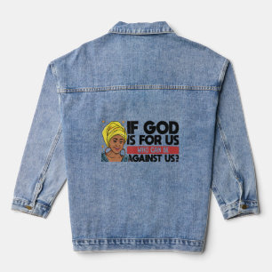Black Christian Melanin Woman Minister Sista Stron Denim Jacket