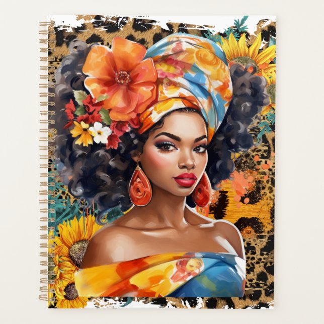 Black Christian woman African American melanin sis Planner (Front)