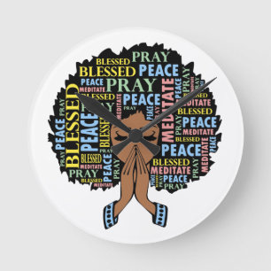 Black Christian Woman Melanin Women Pray Round Clock