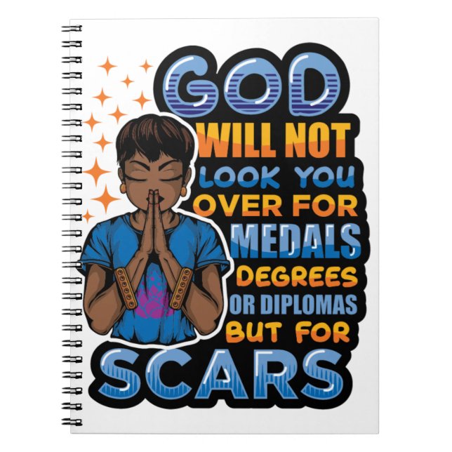 Black Christian Women Melanin Queen Prays To God Notebook (Front)