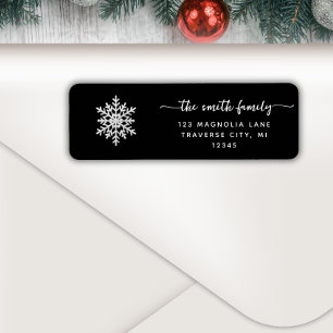 Black Christma Snow flake Return address