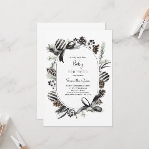 Black Christmas Baby Shower Invitation