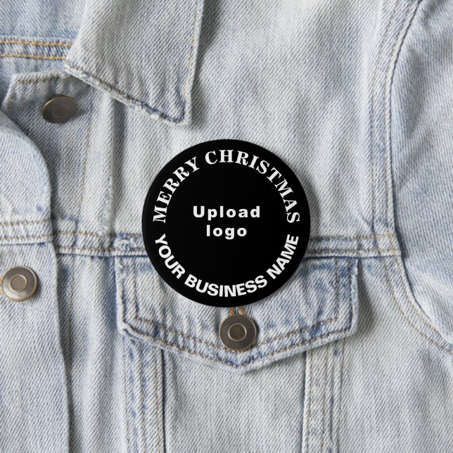 Black Christmas Business Round Shape Button (In Situ)