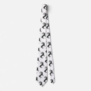 Black Christmas Deer pattern Tie