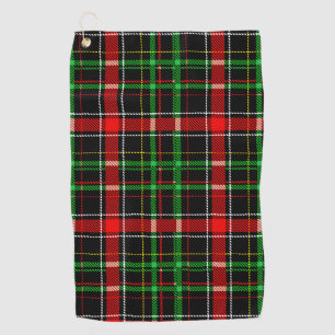Black Christmas Flannel Plaid Tartan Design Golf Towel
