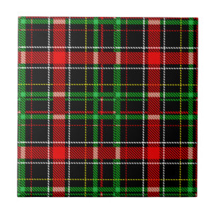 Black Christmas Flannel Plaid Tartan Design Tile