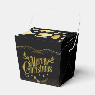 Black Christmas gift box with gold