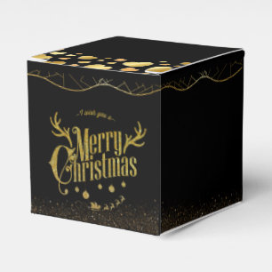 Black Christmas gift box with gold