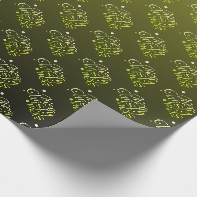 Black Christmas Green Gift Paper (Corner)