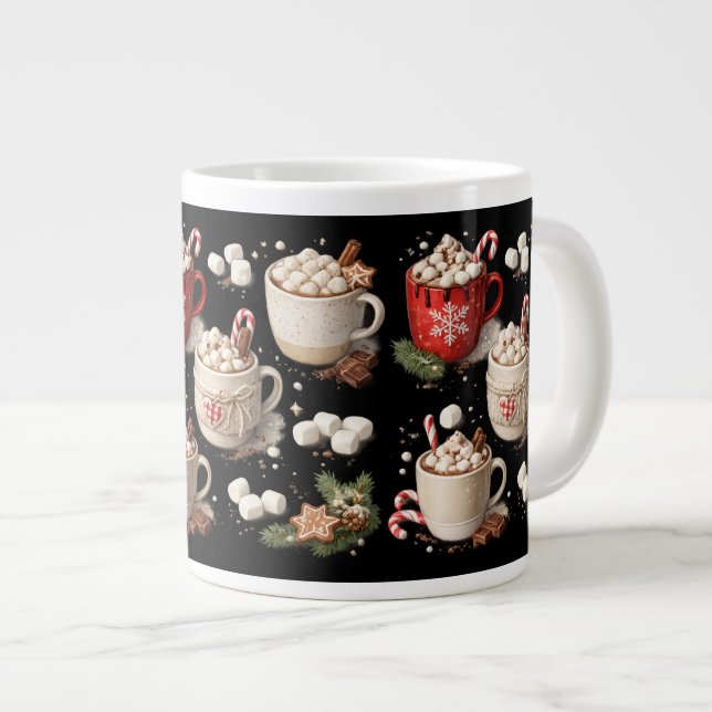 Black Christmas Hot Cocoa Mug (Front Right)