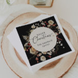 Black Christmas Napkin<br><div class="desc">Elevate your holiday gatherings with our Merry Christmas paper napkin from the Black Boho Botanical Christmas Holiday Card Collection. Featuring beautiful watercolor artwork of winter botanicals on a sophisticated black background, these napkins add a touch of festive elegance to your table setting. Impress your guests and create a cohesive holiday...</div>