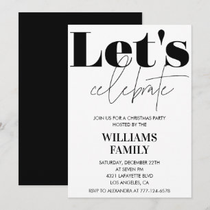 Black Christmas Party  Let's celebrate Invitation