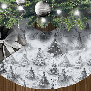 Black Christmas Pattern#3 ID1009 Brushed Polyester Tree Skirt