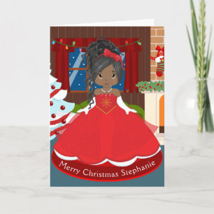 Black Christmas Princess Holiday Card