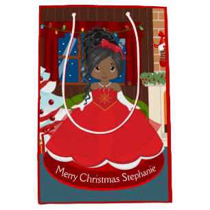 Black Christmas Princess Medium Gift Bag