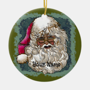 Black Christmas Santa Ceramic Tree Decoration