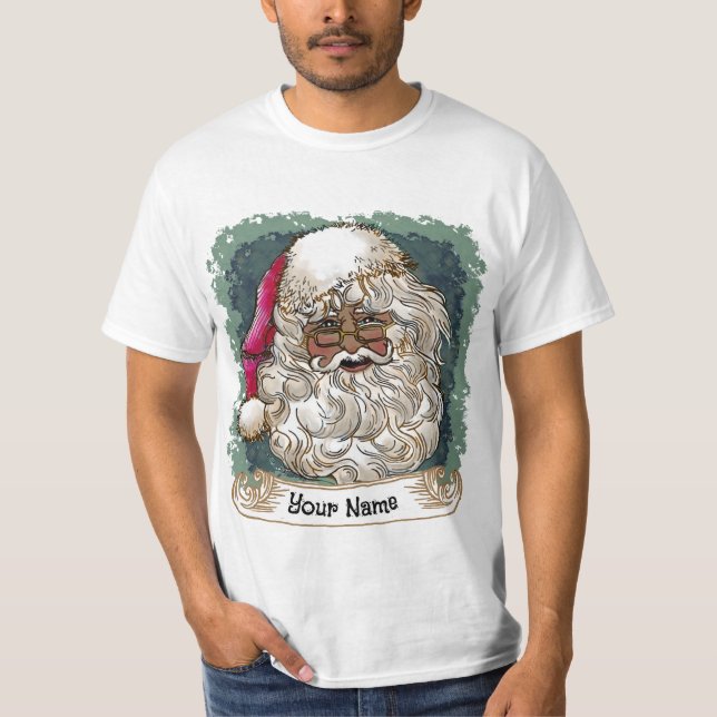 Black Christmas Santa  t-shirts (Front)