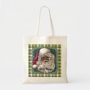 Black Christmas Santa Tote Bag