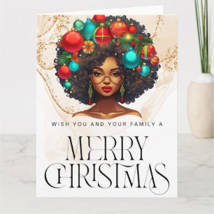Black Christmas Sista Melanin Queen Women Xmas  Card