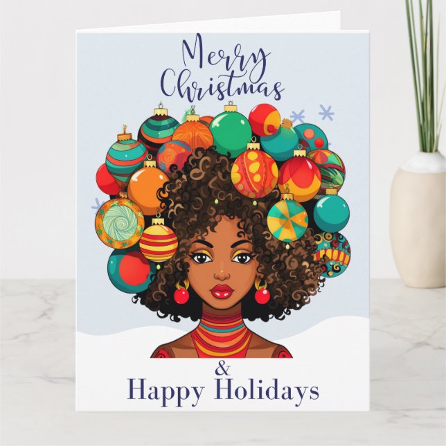 Black Christmas Sista Melanin Queen Women Xmas  Card (Front)