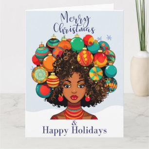 Black Christmas Sista Melanin Queen Women Xmas  Card