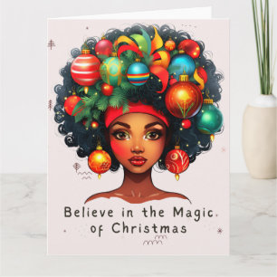 Black Christmas Sista Melanin Queen Women Xmas  Card