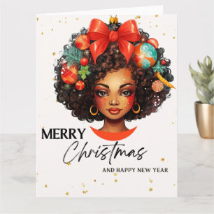 Black Christmas Sista Melanin Queen Women Xmas  Card
