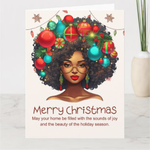 Black Christmas Sista Melanin Queen Women Xmas  Card