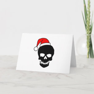 Black Christmas Skull Holiday Card