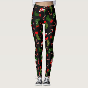 black christmas stockings leggings