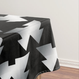 Black Christmas Trees Modern Tablecloth