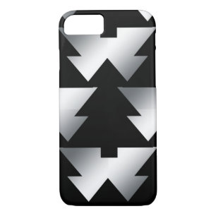 Black Christmas Trees on Silver iPhone 8/7 Case