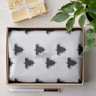 Black Christmas Trees Pattern Tissue Paper