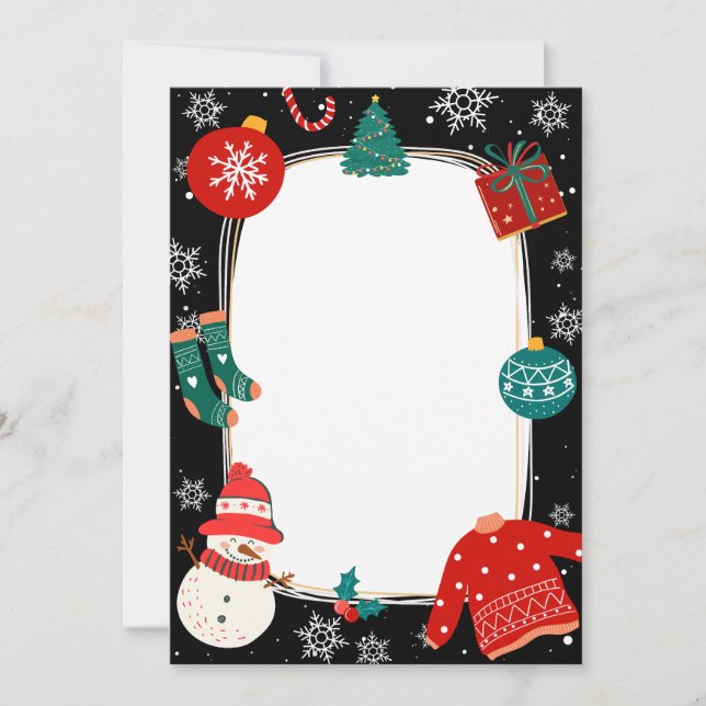 Black christmas wonderland  card (Front)