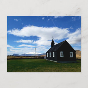 Black Church of Budir on Postcard