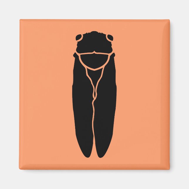 Black Cicada Insect Magnet (Front)